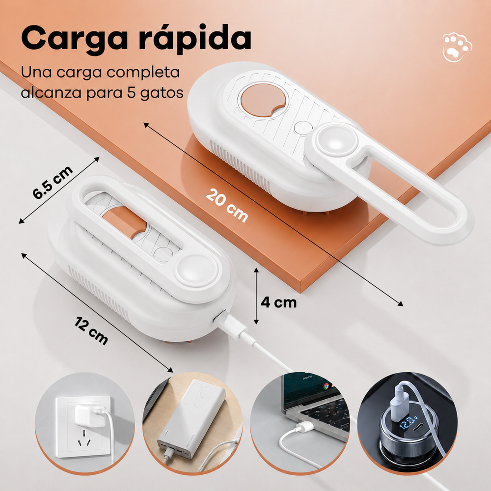 Cepillo de Vapor 3 en 1 para Mascotas