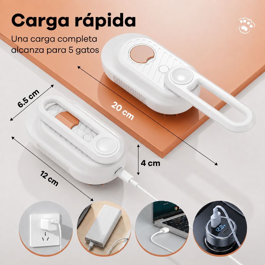 Cepillo de Vapor 3 en 1 para Mascotas